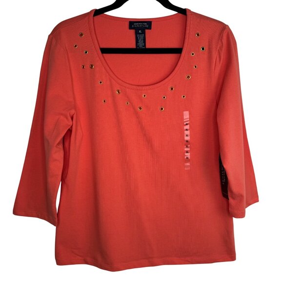 Bundle of‎ 3 NWT New With Tags 1X/XL Womens 95%+ Cotton Blouses with 3/4 Sleeves - Picture 10 of 13